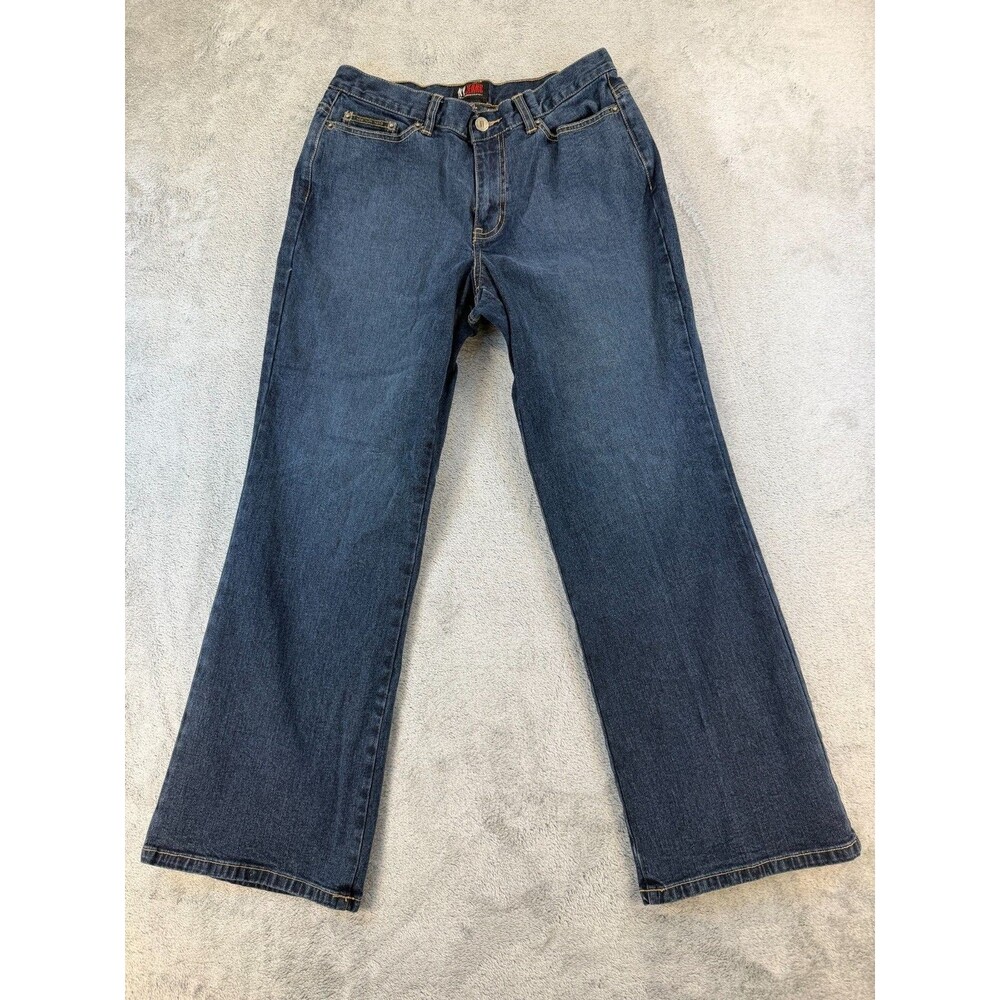 NY Jeans Women’s Petite Straight Stretch Dark Wash Denim Jeans Size 8P